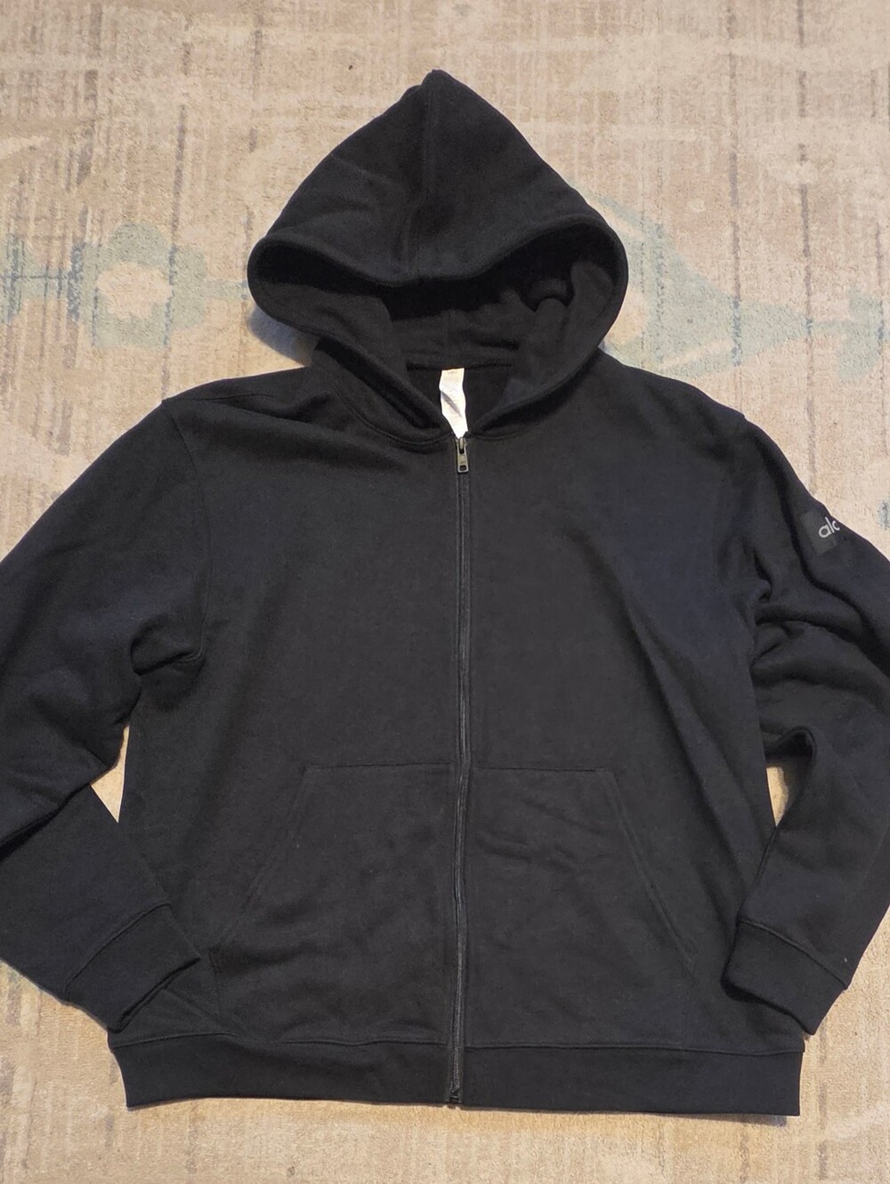 Alo Yoga Renown Heavy Weight Full Zip Hoodie. Size M. Black.